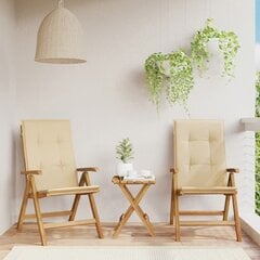 2 gab. dārza krēsli ar spilveniem vidaXL, brūns/bēšs cena un informācija | Dārza krēsli | 220.lv