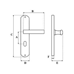 Durvju rokturis AKV-3 (32mm), brūns, komplekts cena un informācija | Durvju rokturi | 220.lv