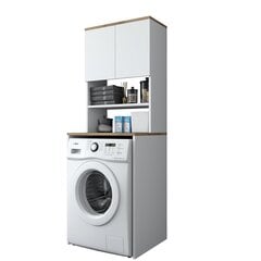 Тумба для стиральной машины, Asir, 65x184x60 см, белая цена и информация | Шкафчики для ванной | 220.lv
