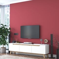 TV statīvs Asir, 180x49x35 cm, balts/bēšs цена и информация | Тумбы под телевизор | 220.lv