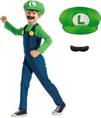 Karnevāla kostīms Super Mario Luigi, 109-126 cm cena un informācija | Karnevāla kostīmi, maskas un parūkas | 220.lv