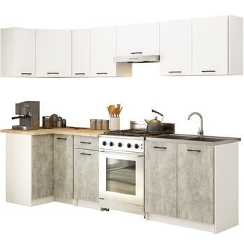 Комплект кухонных шкафчиков Akord Oliwia 3 м, белый/серый цена и информация | Кухонные гарнитуры | 220.lv