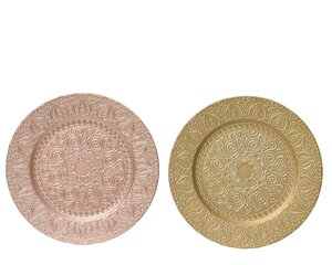Тарелка декоративная GLOW D33 см, золотистая цена и информация | Посуда, тарелки, обеденные сервизы | 220.lv