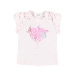 T-krekls ar īsām piedurknēm meitenēm Kanz, rozā cena un informācija | Krekli, bodiji, blūzes meitenēm | 220.lv