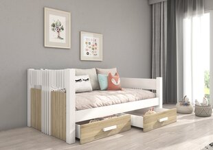 Bērnu gulta ADRK Furniture Bibi, balta/brūna цена и информация | Детские кровати | 220.lv