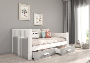 Bērnu gulta ADRK Furniture Bibi, balta/pelēka cena un informācija | Bērnu gultas | 220.lv