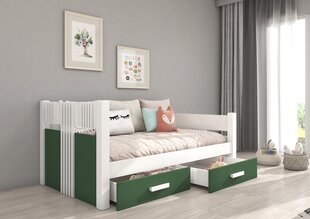 Bērnu gulta ADRK Furniture Bibi, balta/zaļa cena un informācija | Bērnu gultas | 220.lv