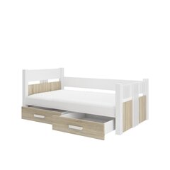 Bērnu gulta ADRK Furniture Bibi, balta/brūna cena un informācija | Bērnu gultas | 220.lv