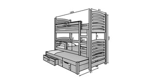 Детская кровать ADRK Furniture Maraba, белый цвет цена и информация | Детские кровати | 220.lv