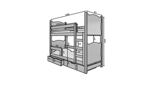 Детская кровать ADRK Furniture Maraba, белый цвет цена и информация | Детские кровати | 220.lv