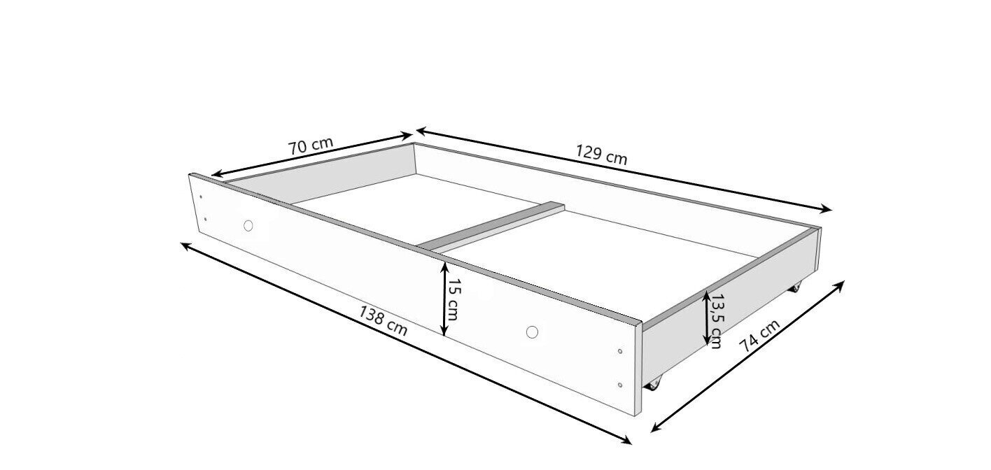 Bērnu gulta ADRK Furniture Gonzalo, balta cena un informācija | Bērnu gultas | 220.lv