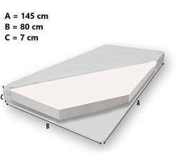 Bērnu gulta ADRK Furniture Gonzalo II, balta cena un informācija | Bērnu gultas | 220.lv