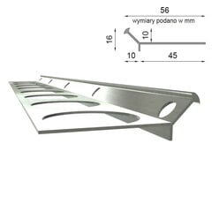 Профиль ступени лестницы Renoplast V полимерный пол, профиль 200см, серый цена и информация | Profila savienošana | 220.lv