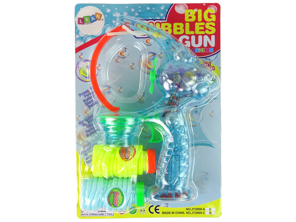Ziepju burbuļu pistole ar gaismas un skaņas efektiem, 24 cm цена и информация | Ūdens, smilšu un pludmales rotaļlietas | 220.lv