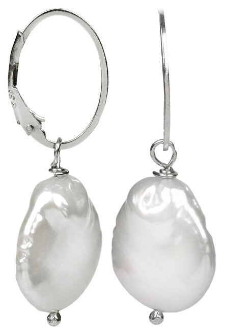 Sudraba auskari ar baltu pērli JwL Luxury Pearls JL0154 sJL0154 cena un informācija | Auskari | 220.lv