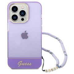 Guess GUHCP14XHGCOHU iPhone 14 Pro Max 6,7" fioletowy|purple hardcase Translucent Pearl Strap цена и информация | Чехлы для телефонов | 220.lv