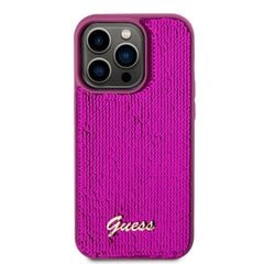 Guess Sequin Script Logo Case for iPhone 15 Plus Purple цена и информация | Чехлы для телефонов | 220.lv