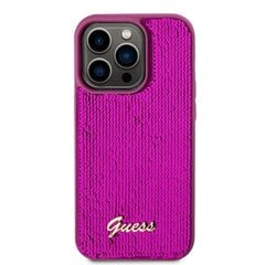 Guess Sequin Script Logo Case for iPhone 14 Pro Magenta цена и информация | Чехлы для телефонов | 220.lv