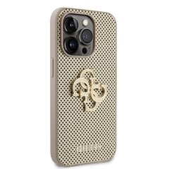 Guess PU Perforated 4G Glitter Metal Logo Case for iPhone 15 Pro Gold цена и информация | Чехлы для телефонов | 220.lv