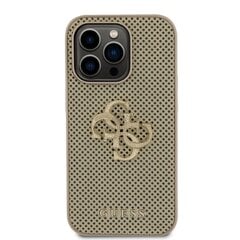 Guess PU Perforated 4G Glitter Metal Logo Case for iPhone 15 Pro Gold цена и информация | Чехлы для телефонов | 220.lv