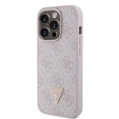 Guess GUHCP15LP4TDPP iPhone 15 Pro 6.1" różowy|pink hardcase Leather 4G Triangle Strass цена и информация | Чехлы для телефонов | 220.lv