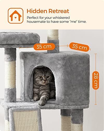 Kaķu skrāpēšanas māja Feandrea PCT141W01, 115 cm cena un informācija | Kaķu mājas, nagu asināmie | 220.lv