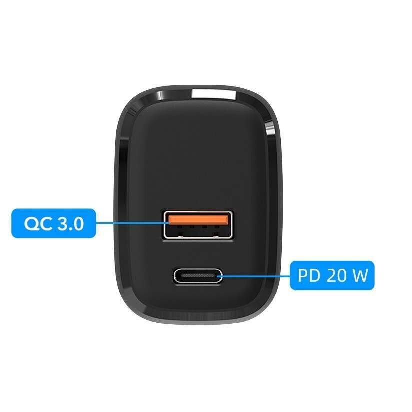 QC 3.0 USB C PD 20W, balts cena un informācija | Lādētāji un adapteri | 220.lv