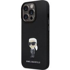 Karl Lagerfeld KLHCP14XSMHKNPK iPhone 14 Pro Max 6.7" czarny|black Silicone Ikonik Metal Pin цена и информация | Чехлы для телефонов | 220.lv