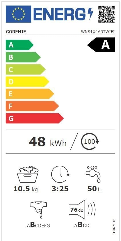 Gorenje WNS1X4ARTWIFI cena un informācija | Veļas mašīnas | 220.lv