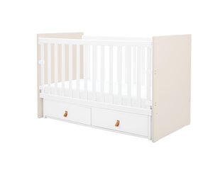 Zīdaiņu gultiņa KikkaBoo Hollee, 60 x 120 cm, smilškrāsas/balta цена и информация | Детские кроватки | 220.lv