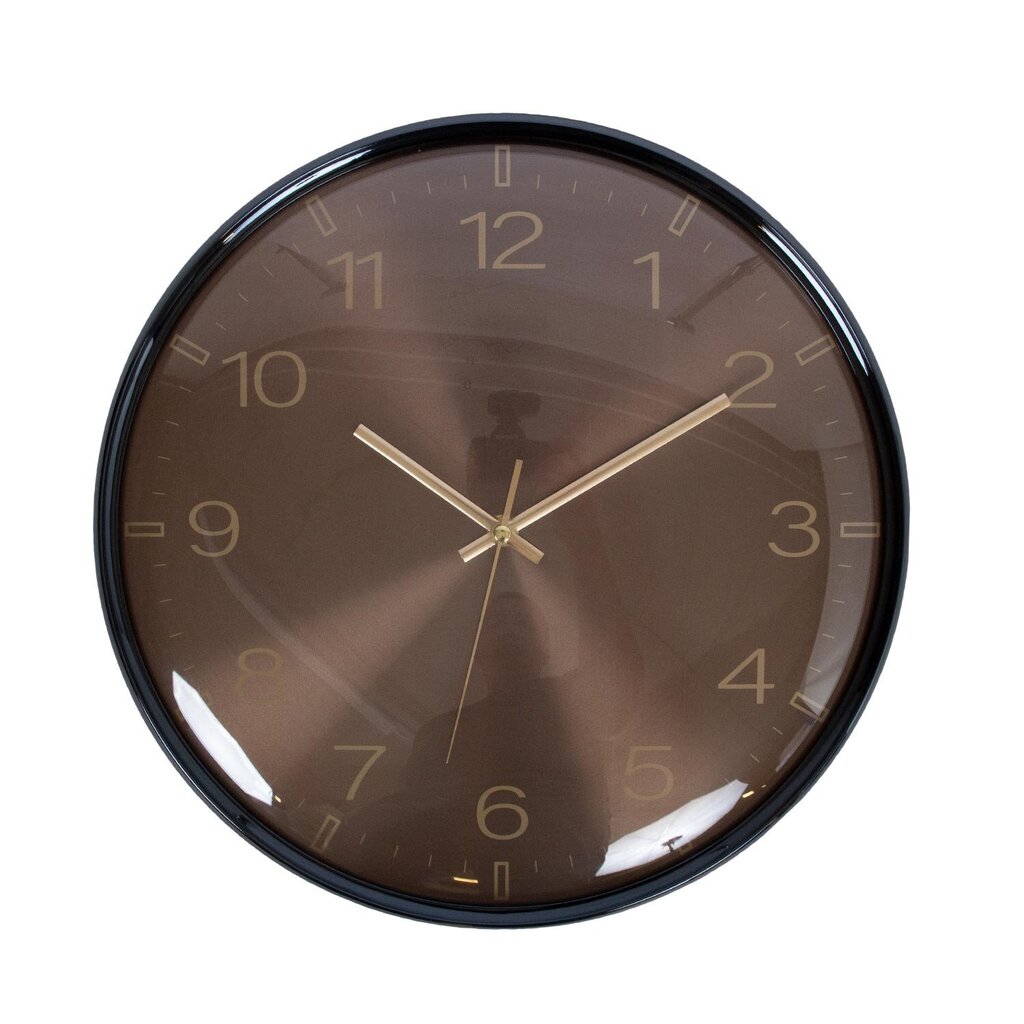 Sienas pulkstenis CLASSY D36cm, brūns / zelts cena un informācija | Pulksteņi | 220.lv