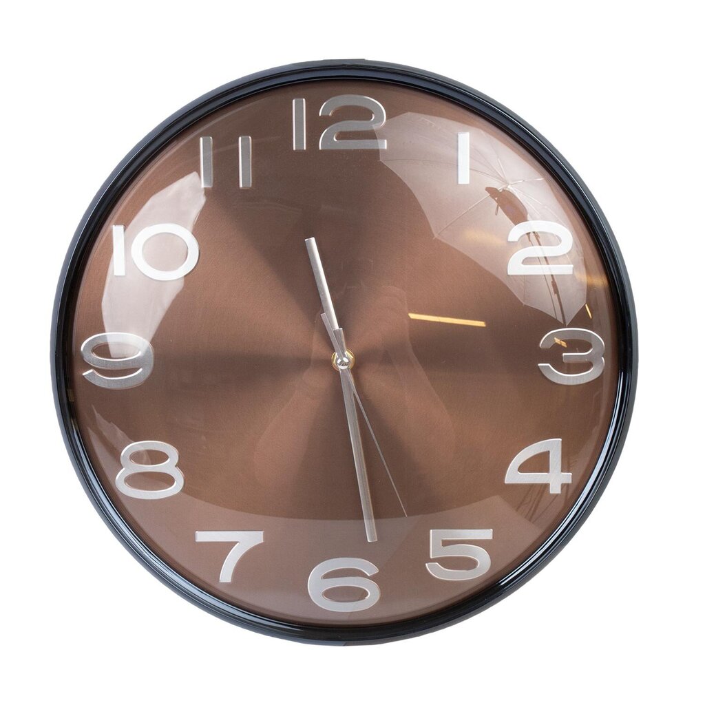 Sienas pulkstenis CLASSY D36cm, brūns / sudrabs цена и информация | Pulksteņi | 220.lv