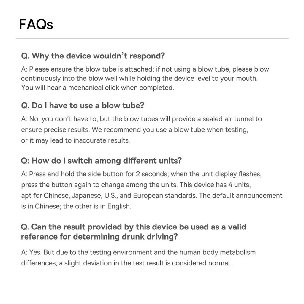 Baseus SafeJourney Pro elektroniskais alkometrs (pelēks) cena un informācija | Alkometri | 220.lv