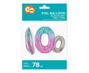 Folija balons cipars 0, 78 cm cena un informācija | Baloni | 220.lv