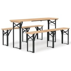 3-daļīgs galda un krēslu komplekts vidaXL, brūns/zaļš cena un informācija | Dārza mēbeļu komplekti | 220.lv