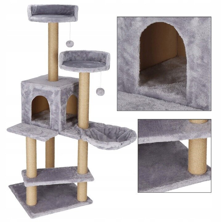 Daudzlīmeņu kaķu māja Springos PA1043 129 cm цена и информация | Kaķu mājas, nagu asināmie | 220.lv