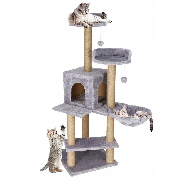 Daudzlīmeņu kaķu māja Springos PA1043 129 cm цена и информация | Kaķu mājas, nagu asināmie | 220.lv