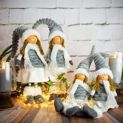 Декоративная новогодняя кукла 15 х 10 х 62 см белая цена и информация | Рождественские украшения | 220.lv