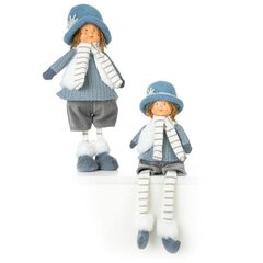 Декоративная новогодняя кукла 16 х 10 х 45 см синяя цена и информация | Рождественские украшения | 220.lv