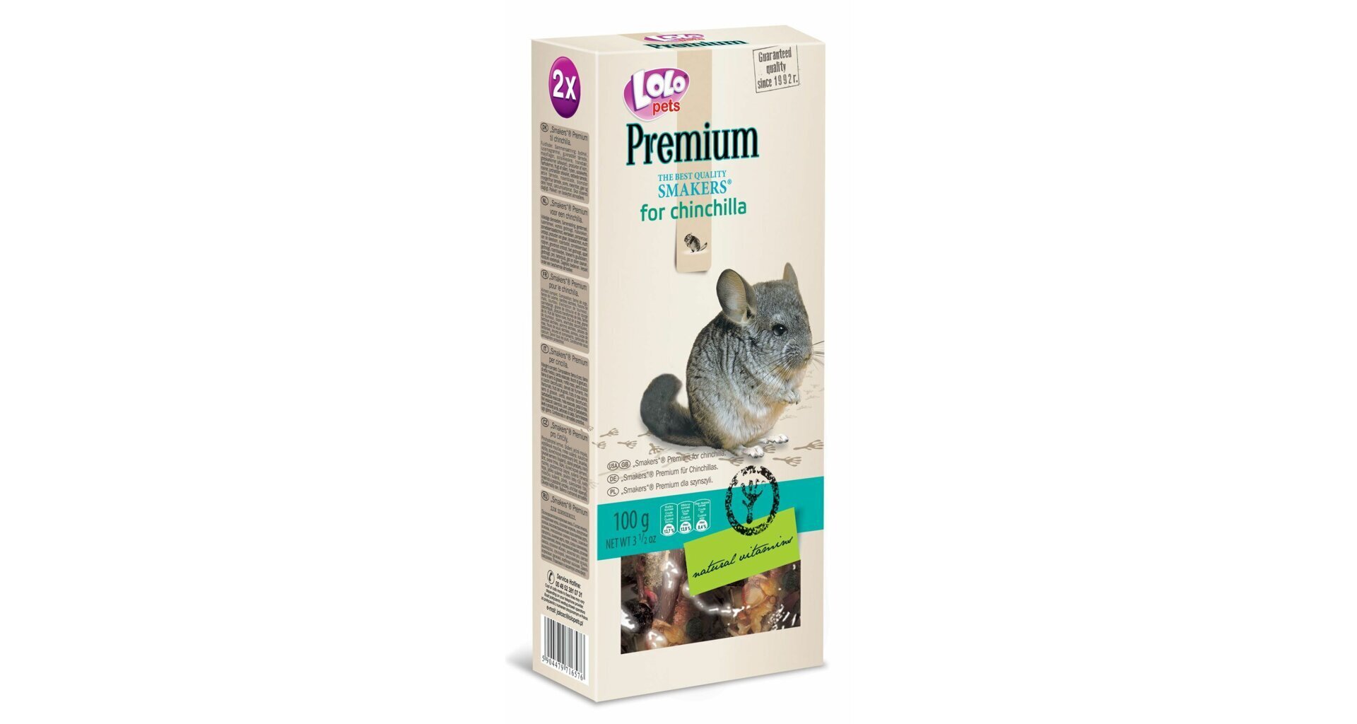 Barība šinšillām LoLo Pets, 100 g cena un informācija | Barība grauzējiem | 220.lv