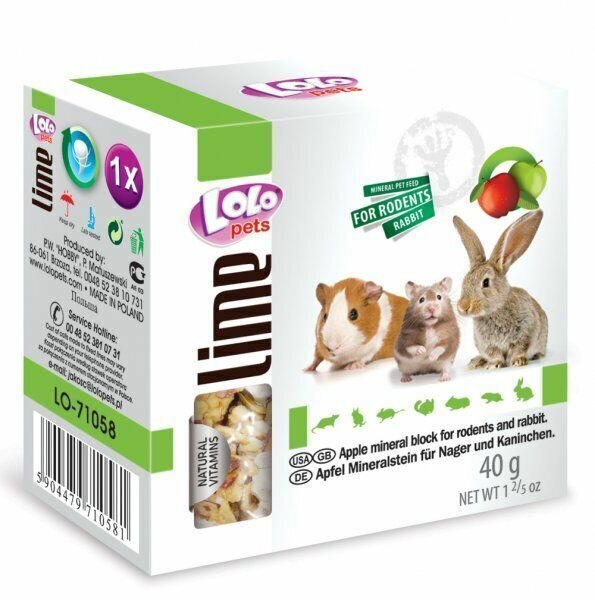 Minerālakmens grauzējiem LoLo Pets, 40 g cena un informācija | Barība grauzējiem | 220.lv