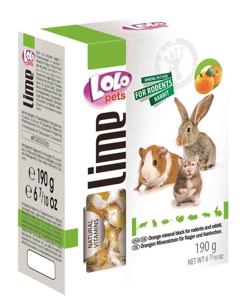 Minerālu akmens grauzējiem LoLo Pets, 190 g цена и информация | Barība grauzējiem | 220.lv