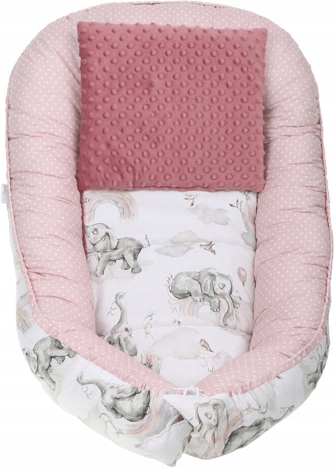 Mazuļu ligzda ar aksesuāriem Babymam, rozā, 0-24 mēn cena un informācija | Spilveni, guļammaisi, konverti jaundzimušajiem | 220.lv