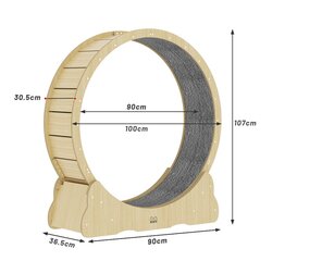 Kaķu skrienamais ritenis, 107x90 cm cena un informācija | Rotaļlietas kaķiem | 220.lv