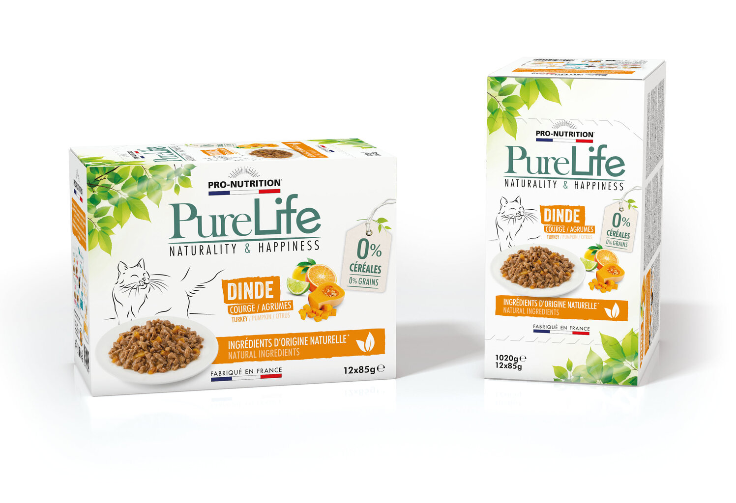 PureLife Tītars, ķirbis un citrusaugļi mercē, bez graudiem 12x85g cena un informācija | Konservi kaķiem | 220.lv