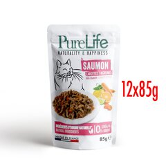 PureLife Lasis, burkāns un citrusaugļi mercē, bez graudiem 12x85g cena un informācija | Konservi kaķiem | 220.lv