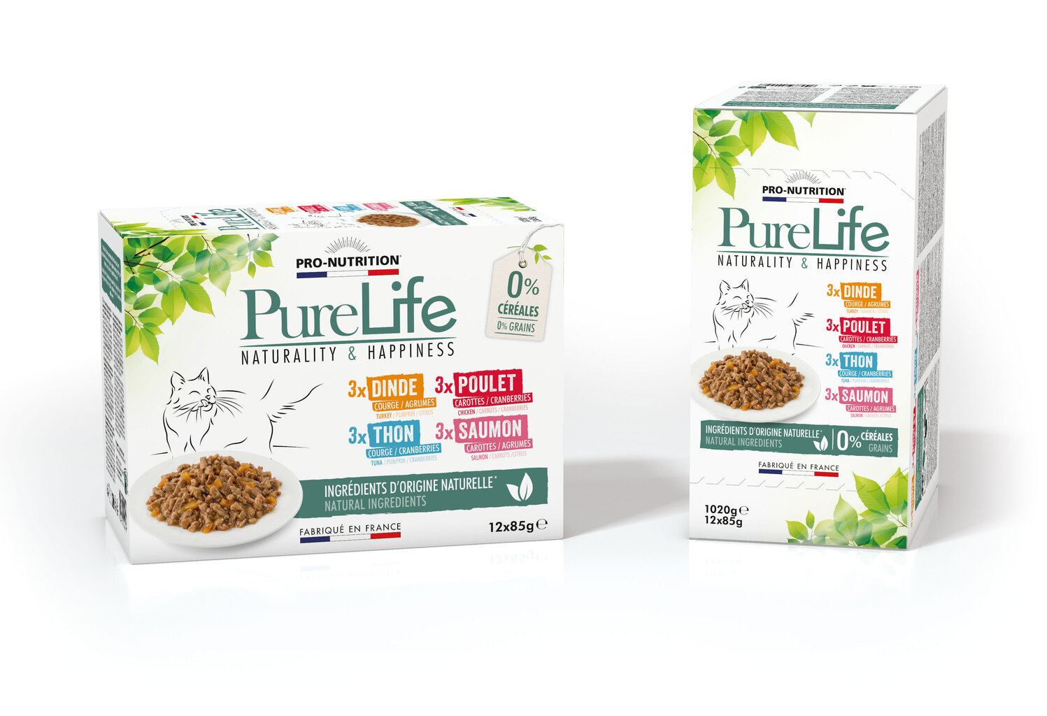 PureLife MIX paka, gaļas gabaliņi mercē, bez graudiem 12x85g cena un informācija | Konservi kaķiem | 220.lv