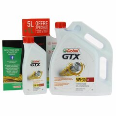 Automašīnu motoreļļa Castrol GTX 5 l + 1 l 5W30 cena un informācija | Castrol Auto preces | 220.lv