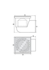 Slazds Ø 50, plastmasas režģis 15x15 [cm] pelēks cena un informācija | Dušas trapi | 220.lv