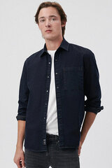 Джинсовая рубашка Mavi 0210734900-M, тёмно-синяя цена и информация | Мужские рубашки | 220.lv